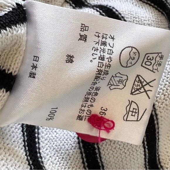 SONIA RYKIEL Vintage Y2K Striped Cotton Knit Top Made in Japan Parisian Chic M - Picture 9 of 15